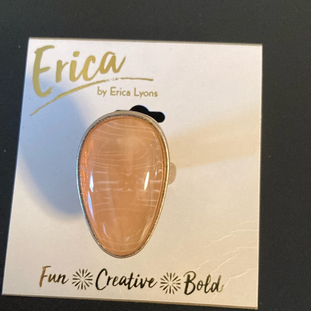 Gold and Peach Ring size 7 - Picture 2 of 4